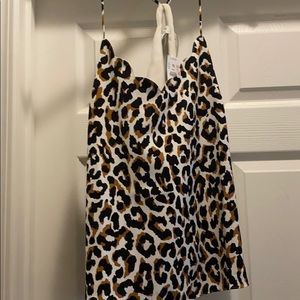 Leopard print scalloped blouse